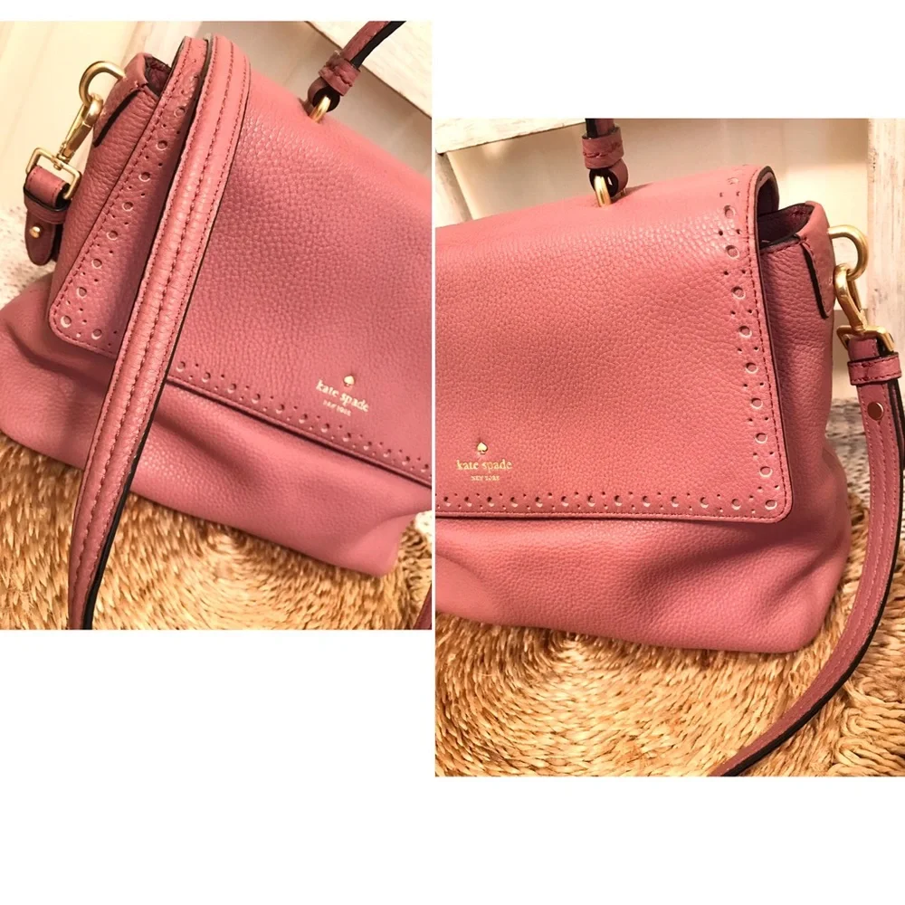 Kate Spade James Street Sparrow Satchel in Mauve Pebbled Leather